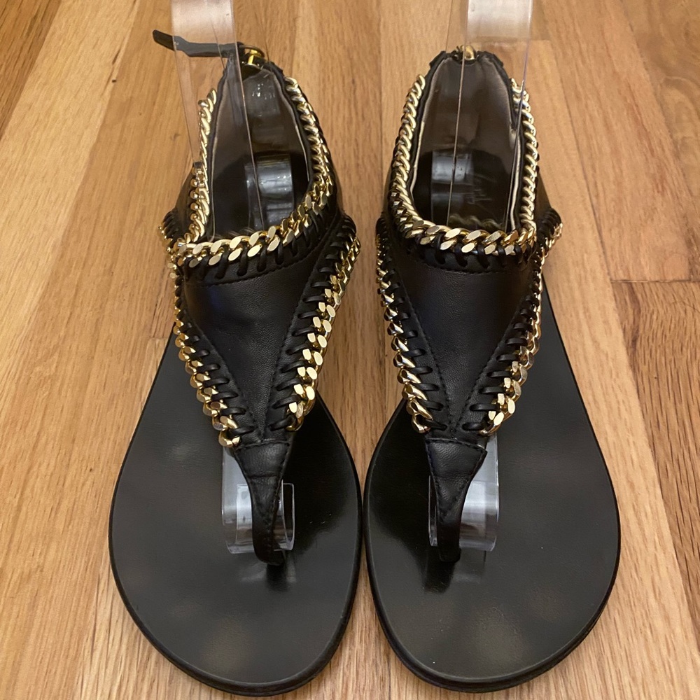 GIUSEPPE ZANOTTI GOLD CHAIN SANDALS 37 1/2 - Picture 3 of 5